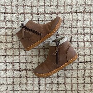 Livie and Luca kids rook fleece Waterproof Ankle Boot Brown Leather